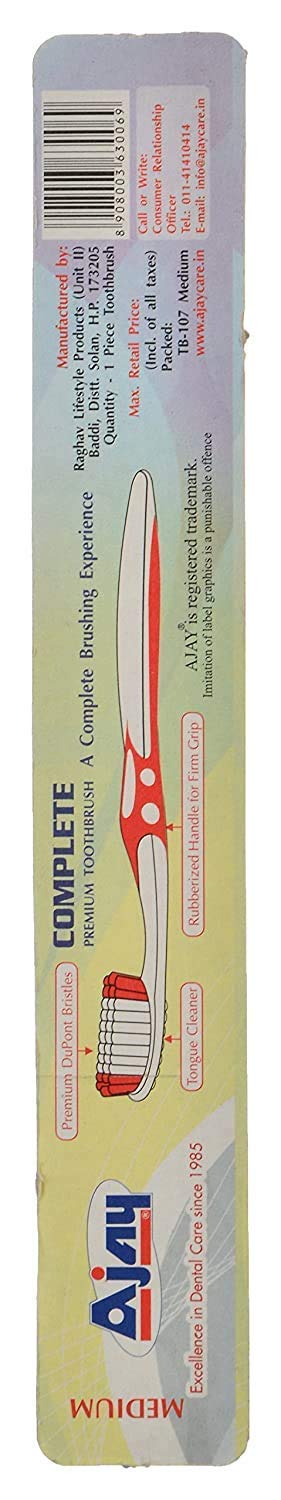 Ajay Plastic Complete Manual Toothbrush (Medium) - Set of 12 - Image 3