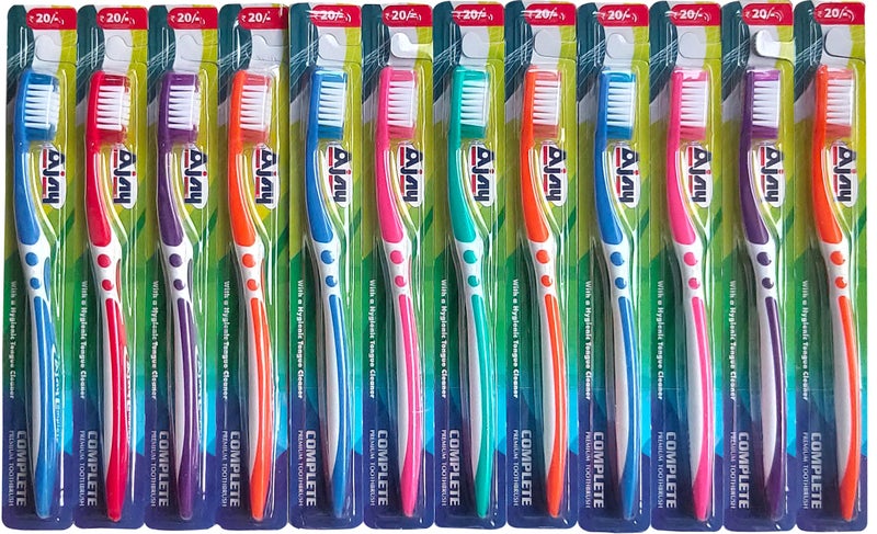 Ajay Plastic Complete Manual Toothbrush (Medium) - Set of 12 - Image 5