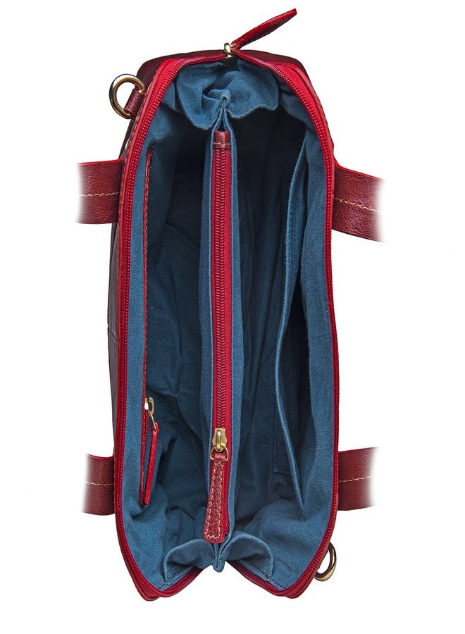 HIDESIGN Cerys Leather Satchel, Red - Image 3