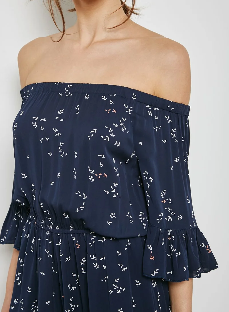 minimum brand Floral Off-Shoulder Dress