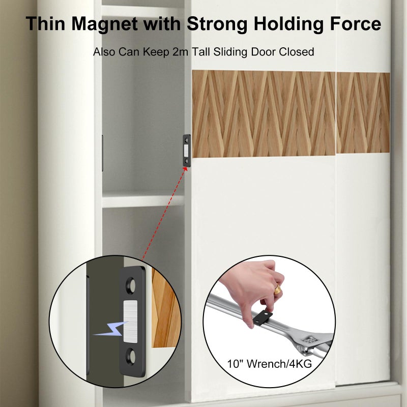 Jiayi Cabinet Magnetic Catch Jiayi 4 Pack Ultra Thin Cabinet Door Magnets Stick on Drawer Magnets Cabinet Latch Magnetic Closures for Cabinets Kitchen Closet Door Closing Magnetic Door Catch Closer - Image 3