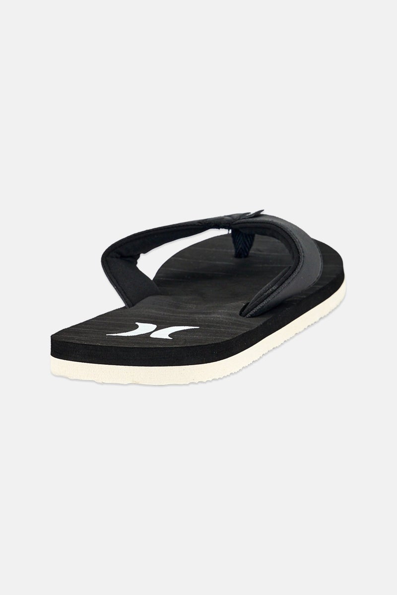 Hurley Men Brand Logo Slip On Slippers, Black - Image 2