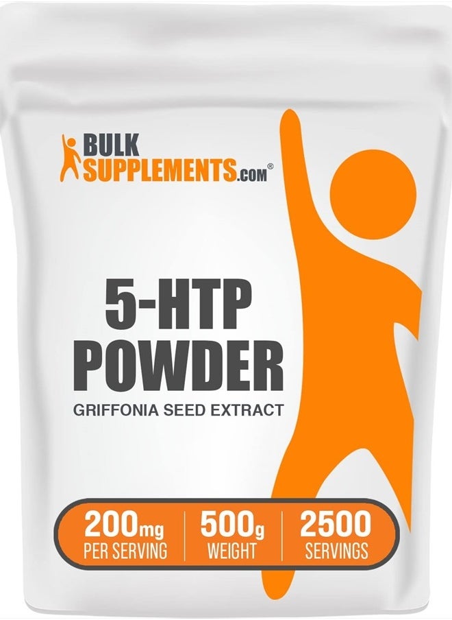 BULKSUPPLEMENTS.COM - 5-HTP Powder - 5-Hydroxytryptophan - 5 HTP Supplement - 5-HTP 200mg - HTP5 Supplement - from Griffonia Seed Extract - 200mg per Serving, 2500 Servings (500 Grams - 1.1 lbs) - Image 1