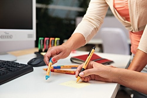 STABILO Ballpoint Pen pointball - Pack of 6 - Red, Blue, Black, Green, Turquoise, Lilac, Retractable, Medium Point - Image 3