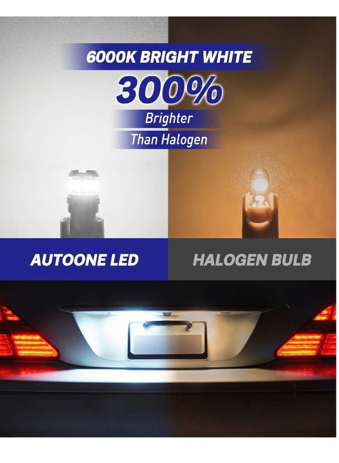 LED Bulb, Car Light, License Plate Light, 300% High Brightness, T10 168 2825 W5W LED Bulbs for Dome Map Door Courtesy Interior Car Lights 6000K White, Pack of 2 - Image 2