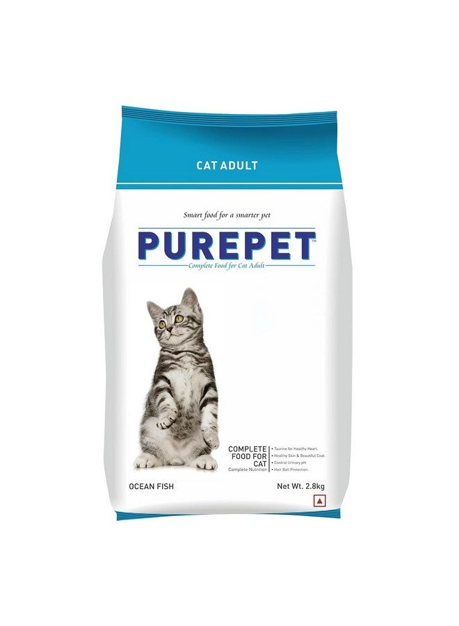 PUREPET طعام القطط البالغة من بيوربيت، سمك المحيط، 2.8 كجم، كروكيت - Image 1