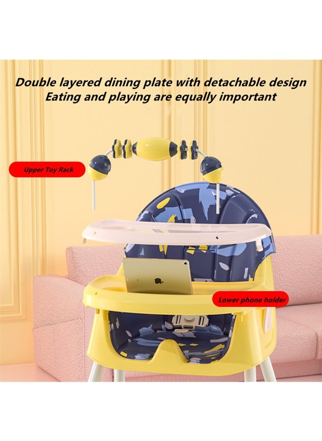 Beauenty Baby High Chair for Toddlers, Foldable High Chairs with Adjustable Seat Heigh Recline with 4 Wheels and Removable Tray  - Image 3