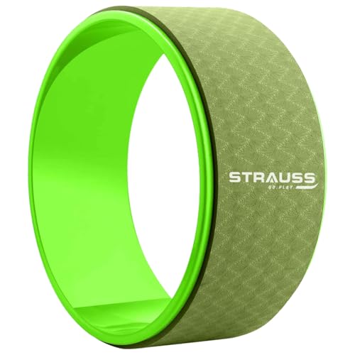 Strauss Yoga Wheel | Ideal for Stretching, Backbends, Exercise, Deep Tissue Massage & Back Pain Relief | Dharma Yoga Prop Wheel with Ultimate Comfort | 12-inch, (Green) - Image 1