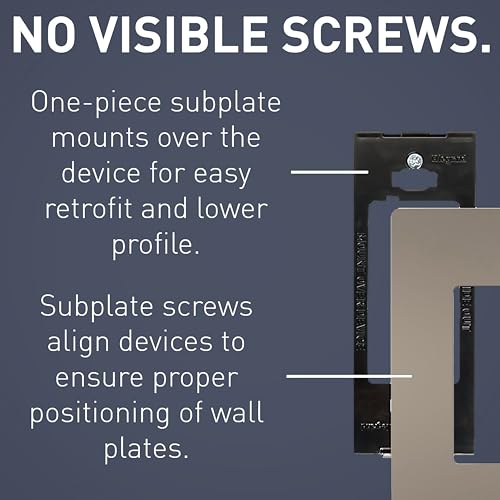 Legrand radiant RWP264NICC6 Screwless Wall Plates 4 Gang Four Decorator Rocker GFCI Cover Nickel 1 Count - Image 3