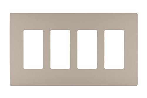 Legrand radiant RWP264NICC6 Screwless Wall Plates 4 Gang Four Decorator Rocker GFCI Cover Nickel 1 Count - Image 1