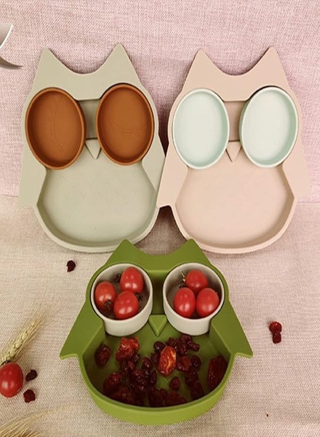 GUCHIGU 100% Silicone Suction Plate with Built-in Placemat for Babies & Toddlers – Fox-Shaped BPA-Free Non-Slip Unbreakable Feeding Plate + 2 Small Bowls (Pink SP2132A) - Image 2