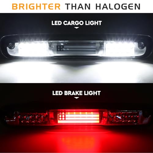 Bomusou LED Tail Light + 3rd Brake Light Kit Fit for Chevy Silverado 1500 2500 HD 3500 HD 2007-2014, for GMC Sierra 3500 HD 2008-2014 with Dual Wheel Only, 3Pcs, Smoke Lens - Image 4