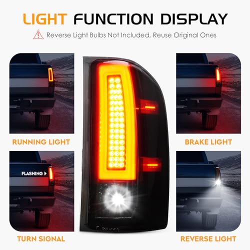 Bomusou LED Tail Light + 3rd Brake Light Kit Fit for Chevy Silverado 1500 2500 HD 3500 HD 2007-2014, for GMC Sierra 3500 HD 2008-2014 with Dual Wheel Only, 3Pcs, Smoke Lens - Image 2