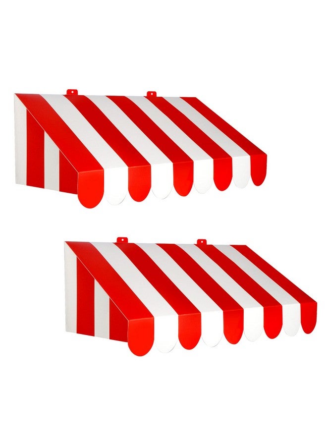 Beistle , 2 Piece 3-D Awning Wall Decorations, 24.75" x 8.75" (Red/White) - Image 1