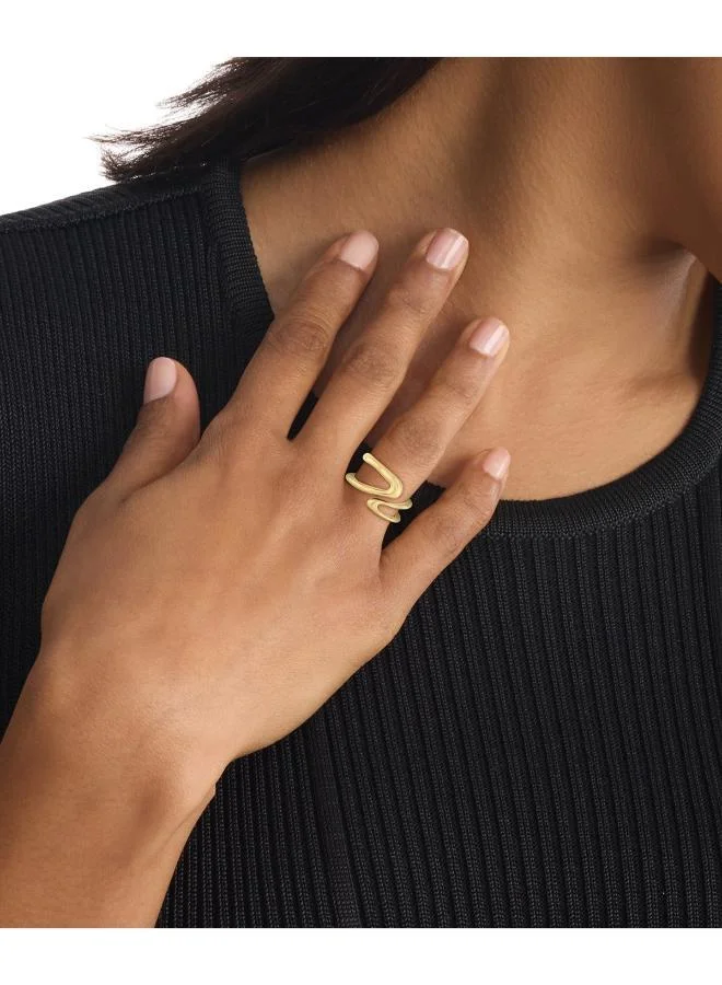 CALVIN KLEIN Ck Statement Links Open Ring in Gold - 35000752D