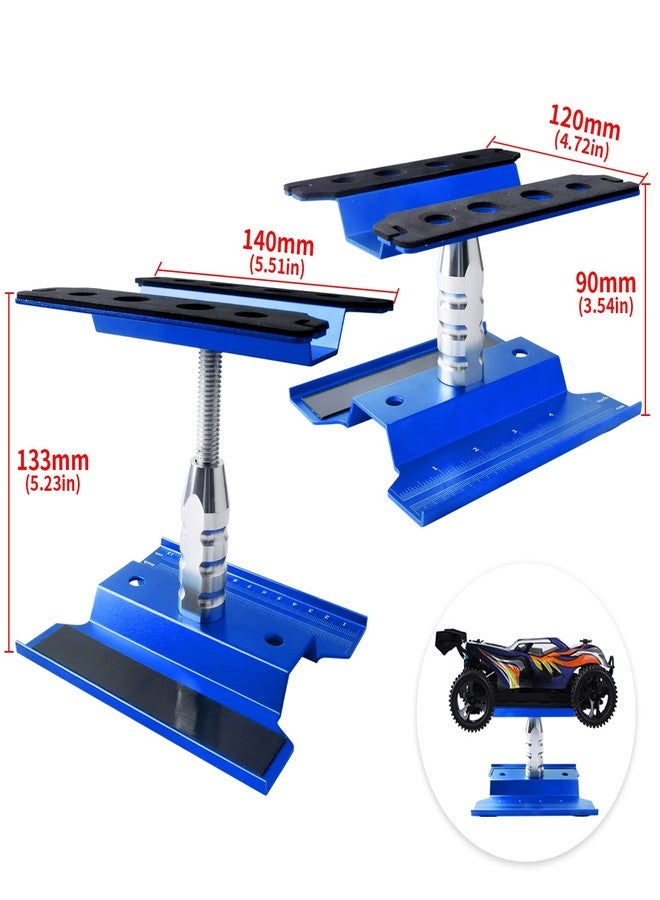 CrazyHobby Aluminum Alloy RC Car Work Stand Repair Workstation with Screws Kit & 17mm Hex Wheel Wrench 360 Degree Rotation Lift/Lower for 1/8 1/10 1/12 Scale Cars Trucks Buggies (Navy Blue) - Image 3