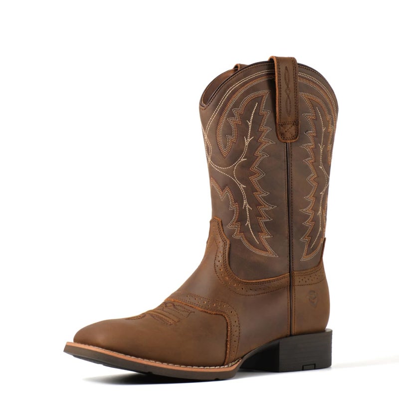 SUREWAY Cowboy Boots For Men - Mens Square Toe Western Boot,Oil/Slip Resistant,Durable Fashionable Classic Pull on 10 Inch Wellington Boots - Soft Toe Work Boots - Image 1