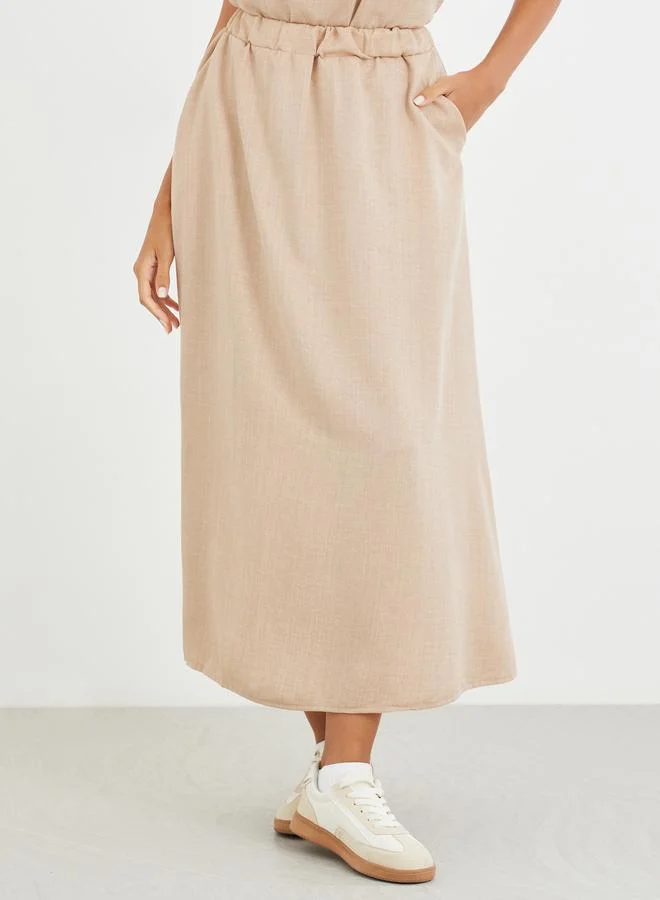 Take Two Take Two Solid Sleeveless Top and Midi Skirt Co-Ords