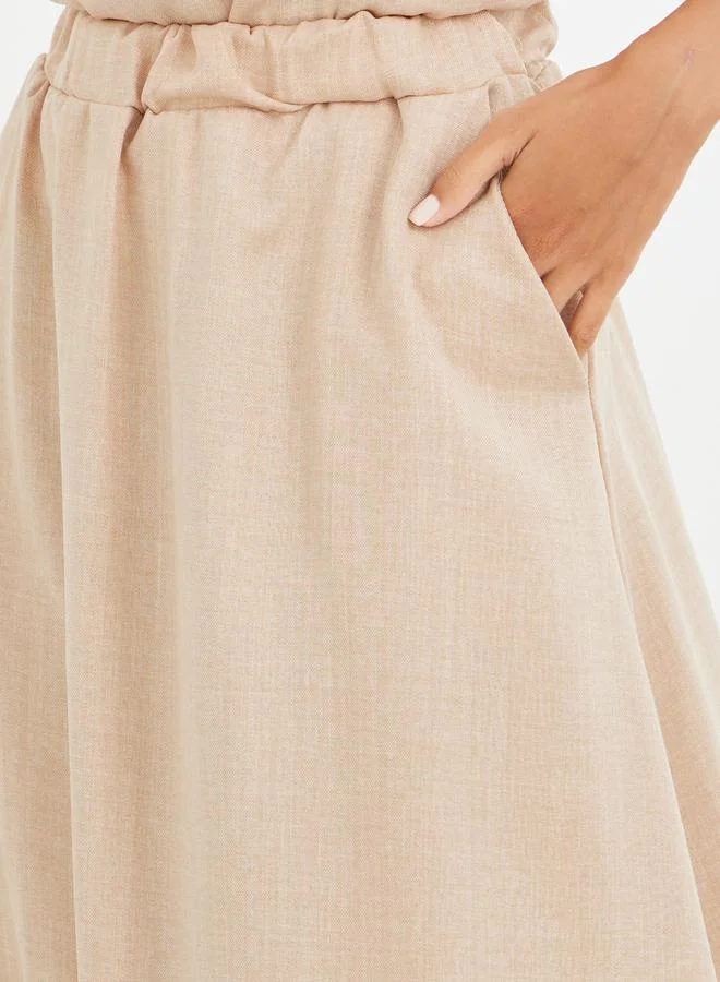 Take Two Take Two Solid Sleeveless Top and Midi Skirt Co-Ords