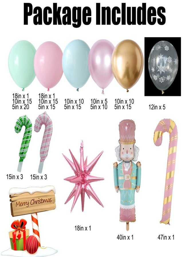EASUTE Christmas Nutcracker Balloon Arch Garland Kit, 150PCS Nutcracker Christmas Decor Pink Green Pastel Candyland Colorful Xmas Decorations for Christmas New Year Winter Holiday Birthday Party - Image 2