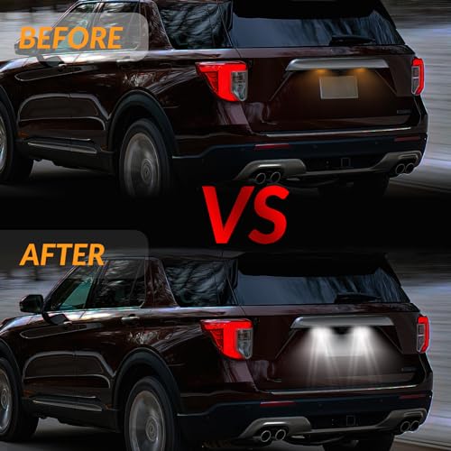DERMOKA LED License Plate Lights For Ford Explorer Escape Fusion Fiesta Expedition Lincoln MKC Tag Lamp Assembly, 6000K White 2PCS - Image 4