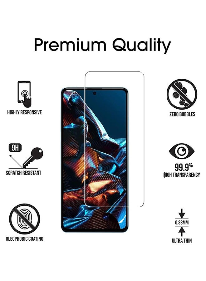 إكس ليفيل 3 قطع واقي شاشة Xiaomi POCO X5 Pro 5G / Redmi Note 12 Pro 5G، صلابة 9H عالية الدقة شفافة مقاومة للخدش ومضادة للسقوط - Image 2
