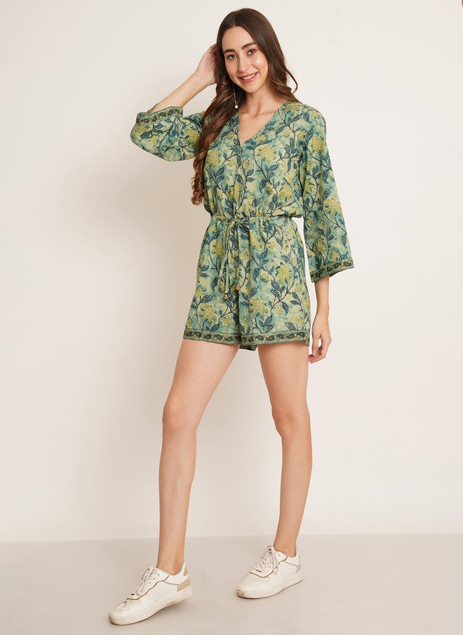 COTLAND FASHION كوتلاند فاشن بدلة قطنية مزينة بنقوش عرقية مع حزام خصر - Image 4