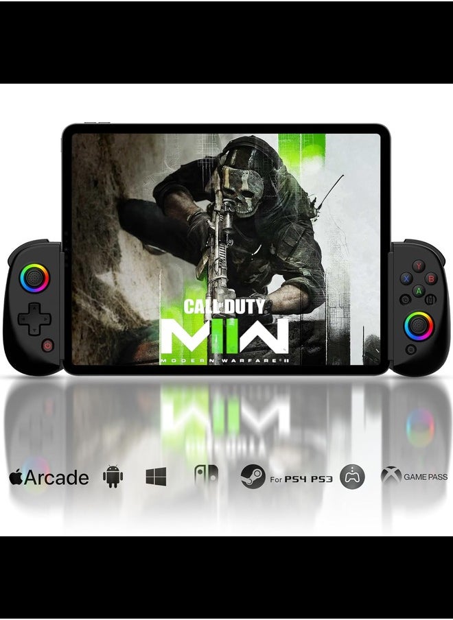 RGB - Wireless Controller for iPad/Tablet(10.2"), RGB Hall Effect Joystick with Linear Trigger, Vibration/6-Axis Gyro, Mobile Gaming Controller for iPhone/Android/PC/Switch/PS4/Xbox - Image 1