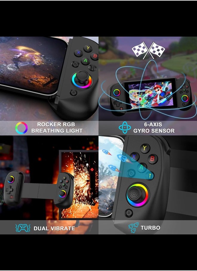 RGB - Wireless Controller for iPad/Tablet(10.2"), RGB Hall Effect Joystick with Linear Trigger, Vibration/6-Axis Gyro, Mobile Gaming Controller for iPhone/Android/PC/Switch/PS4/Xbox - Image 1