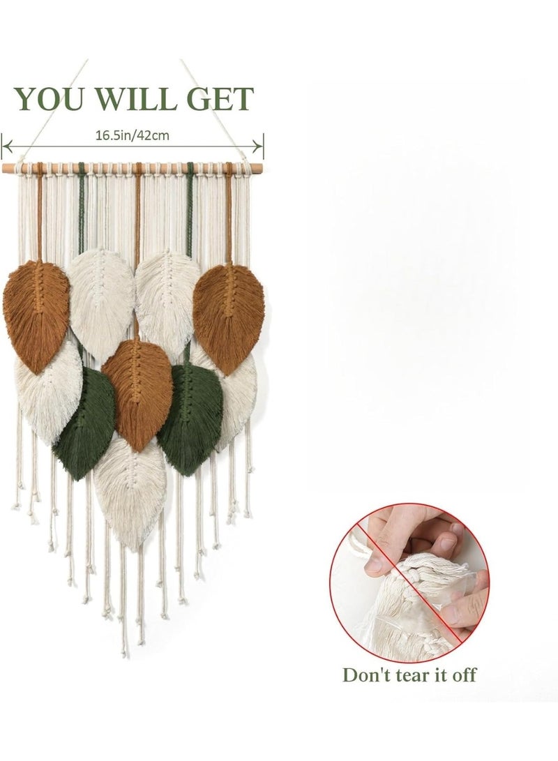 Soofam Macrame Wall Hanging,Boho Home Decor,Bohemian Woven Decoration for Bedroom Living Room Apartment Dorm Gallery Perfect Handmade Gift Ideas 16.5" W x 31.4" L - Image 3