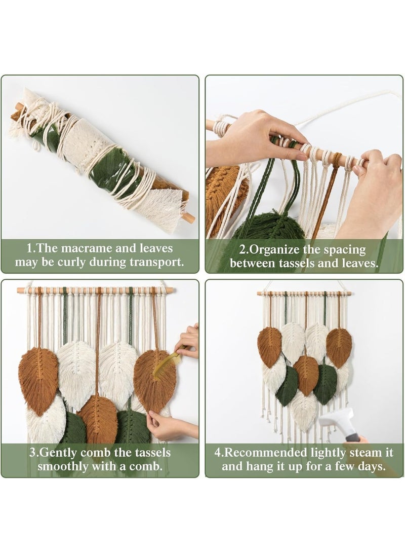 Soofam Macrame Wall Hanging,Boho Home Decor,Bohemian Woven Decoration for Bedroom Living Room Apartment Dorm Gallery Perfect Handmade Gift Ideas 16.5" W x 31.4" L - Image 4
