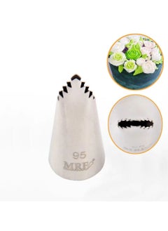 MRF 3PCS #95 Small Long Leaf Stainless Steel 304 Piping Nozzle Cookie Cream Cake Squeezer Baking Pastry Tool  - Image 1