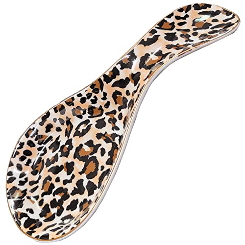 LEAZUL Ceramic Spoon Rest for Stove Top Kitchen Counter Large Spoon Holder Farmhouse Floral Flowers Print Coffee Spoon Cooking Utensil Tools Rest Modern Kitchen Decor - Image 2