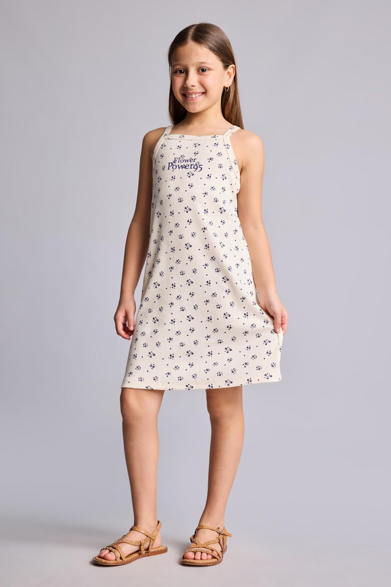 DeFacto Beige Girl Girl Sleeveless Cotton Dress Casual - Image 1