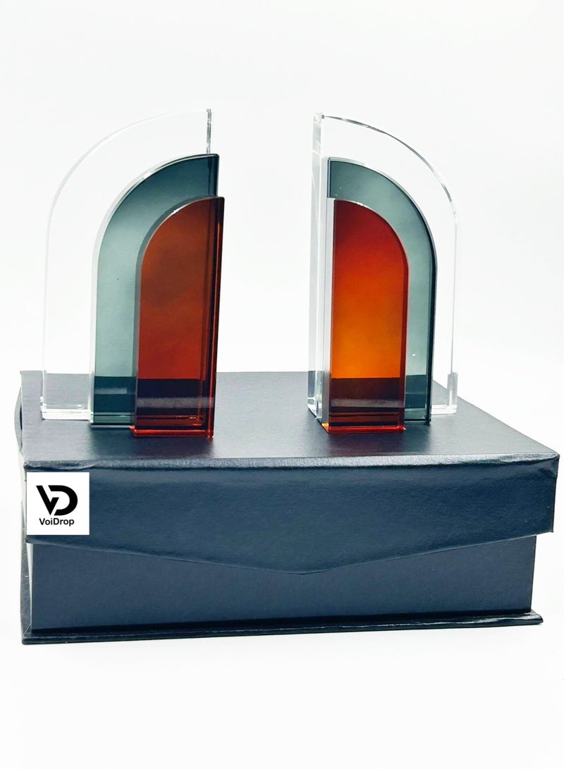 Crystal Arch Shape Bookend Art Bookrest Creative Crystal Book Ends Arch Shape Bookend Book Stoppers For Home Decor And Office Decor - Image 4