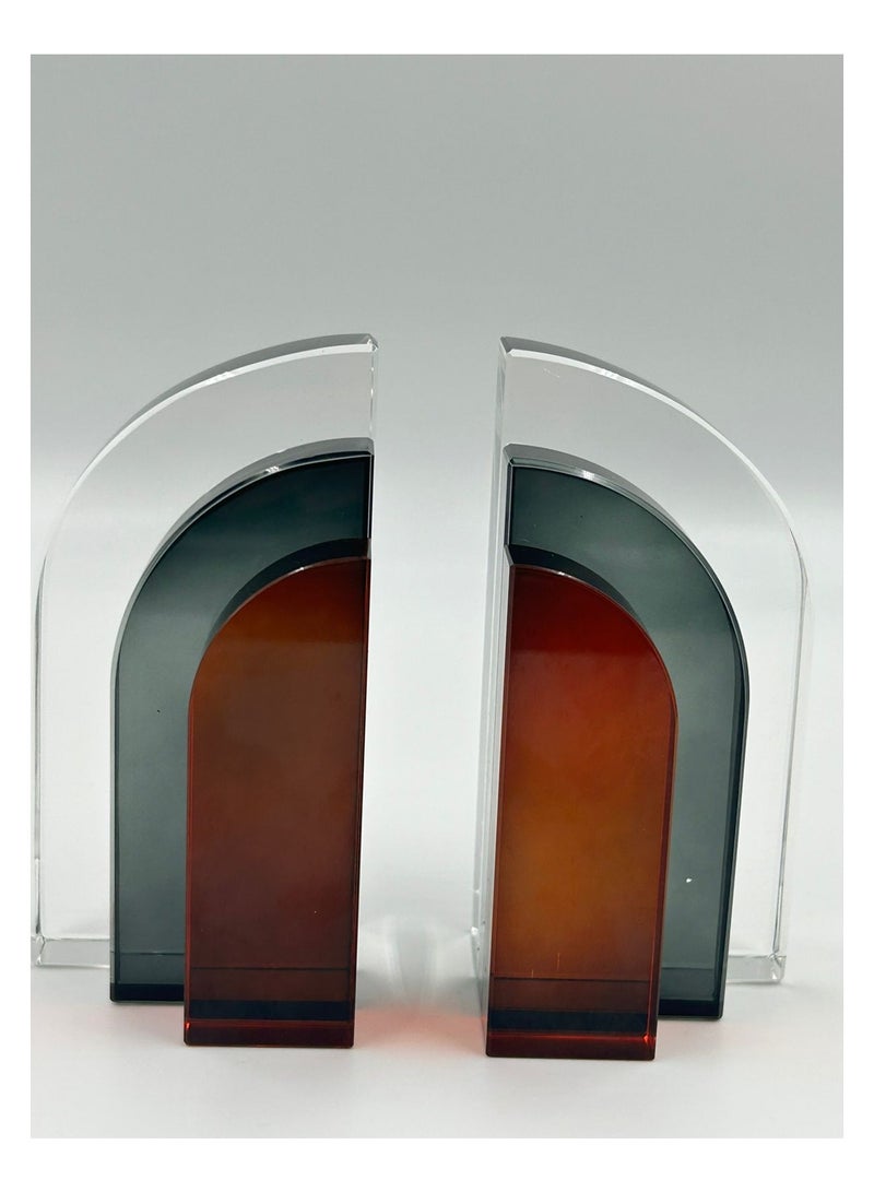 Crystal Arch Shape Bookend Art Bookrest Creative Crystal Book Ends Arch Shape Bookend Book Stoppers For Home Decor And Office Decor - Image 5