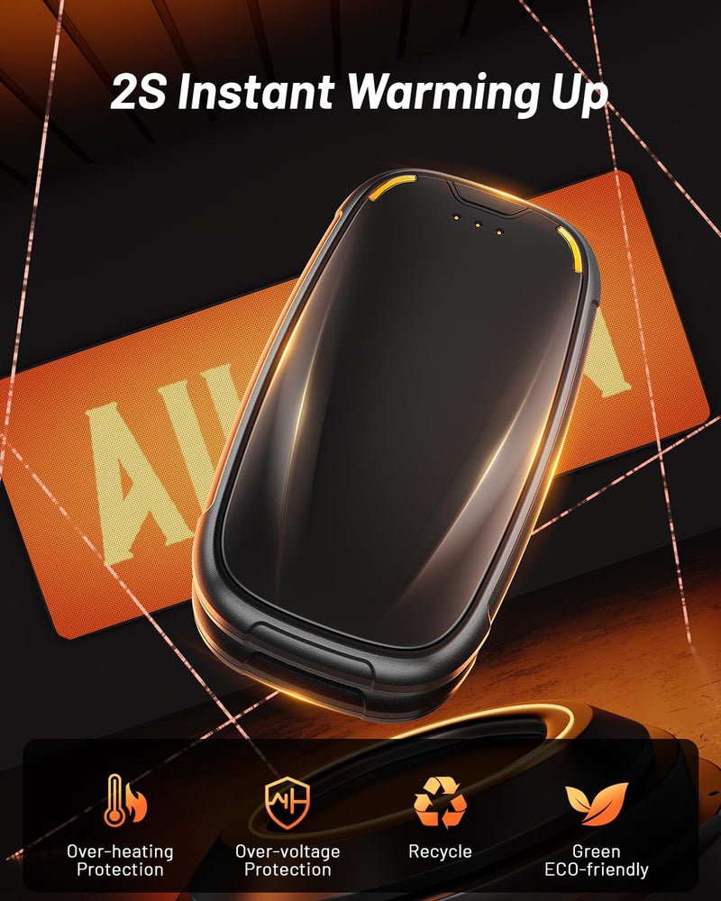 Aililan Hand Warmers Rechargeable 2 Pack, 3-Settings Rechargeable Hand Warmer, AI Smart Heating, Pocket Portable Electric Hands Warmer, Magnetic Handwarmers, A Winter for Kids and Loved Ones - Image 2