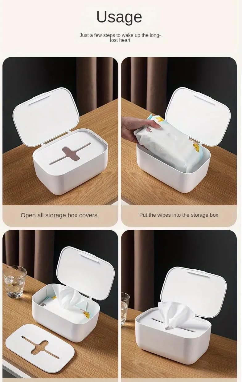 ONPRIX Onprix Tissue Wipes Holder Dispenser Box Baby Wipes Dispenser Case | Design for Fresh Wipes | Durable & Baby-Safe | Large Capacity, Dustproof, Lightweight, Refillable Container, Non-Slip Base, Multi - Image 3