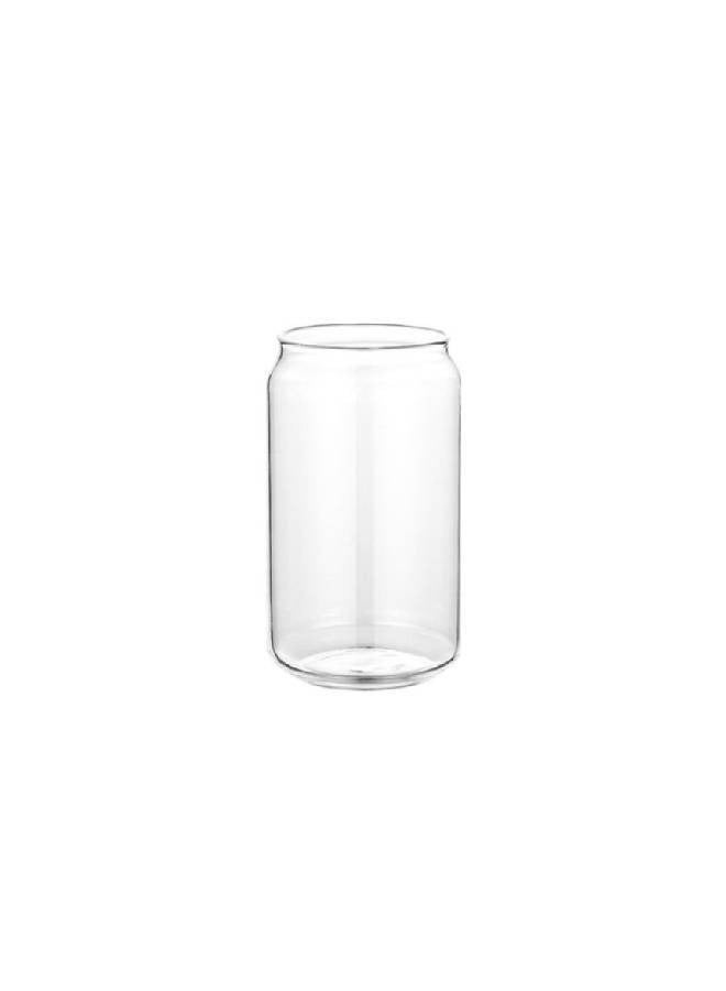 Mug Can Glass With Bamboo Lids And Glass Straws Soda Can Shape - Image 3