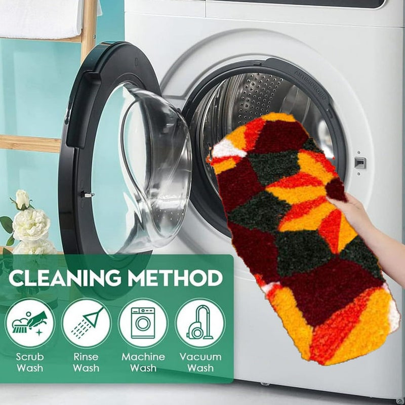 StromX Super Soft Microfiber Rangoli Round Door Mat for Home,Temple,Festival Rangoli Mat,Multicolor Pooja Mat,Diwali,Living Room,Kitchen,Traditional Modern Entrance Door Mat (24x24 Inch) Design12 - Image 3