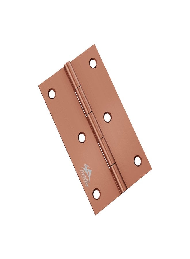 Atlantic Window Door Hinges 3 Inch x 14 Gauge/2 MM Thickness, Premium Stainless Steel Welded Head, Rose Gold Finish, Pack of 12 Pcs - Image 2