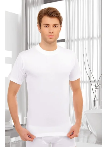 Elif Çamaşır Elif Laundry Seher Crew Neck Men's Undershirt White