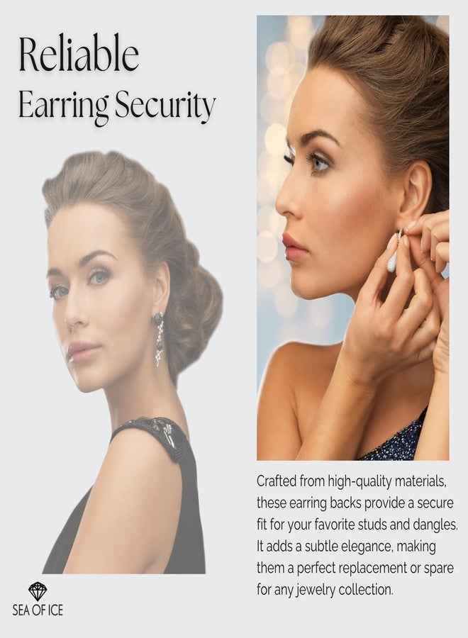 Sea of Ice 12 Pcs/ 6 Pairs Rose Gold Flashed Silver Butterfly Earring Backs Replacement for Stud Earrings Accessories DIY Tools, 5x4x3mm - Image 3