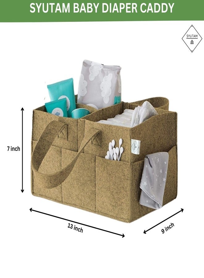 SYUTAM Diaper Caddy Bag for Smart Mothers Baby Diaper Caddy Organizers Baby Wipes Felt Storage, Nursery, Foldable, Portable and Liteweight (Beige) - Image 3