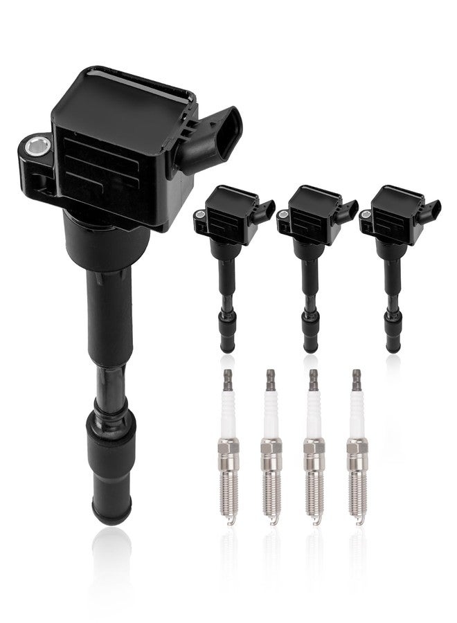 TEMSONE UF816 Set of 4 Ignition Coil Packs & Spark Plugs Compatible with 2016-2021 Hyundai Elantra Kona Sonata Hybrid Veloster Kia Forte Optima Hybrid Soul 2.0L Replace# 27300-2E601 49137 GN10877 - Image 1