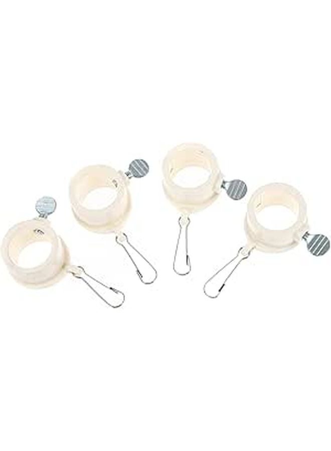 Rotating Metal Flag Pole Ring Set 4pcs 1 Inch Strong Durable Flagpole Holder Clips - Image 1
