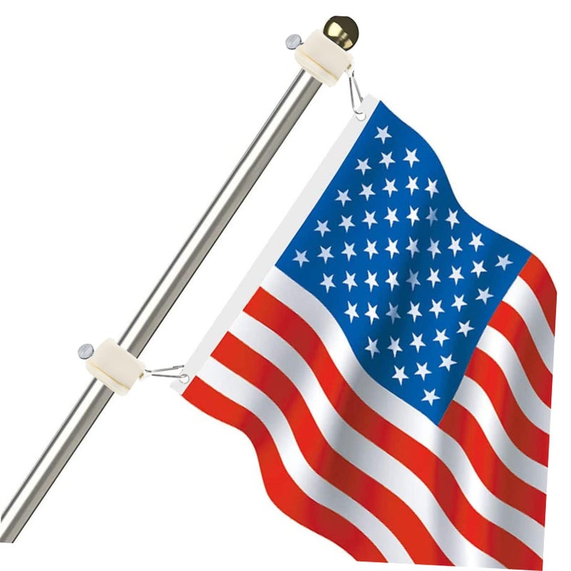 Rotating Metal Flag Pole Ring Set 4pcs 1 Inch Strong Durable Flagpole Holder Clips - Image 5