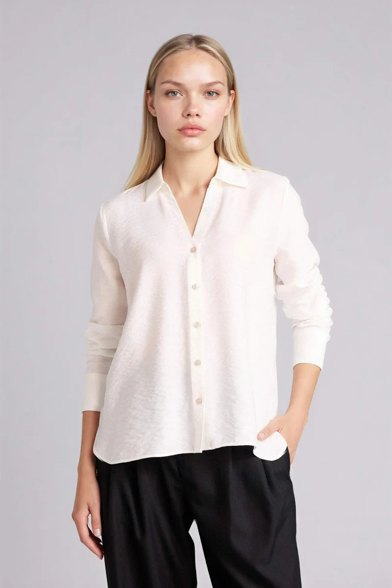 ديفاكتو Regular Fit Shirt Collar Long Sleeve Shirt