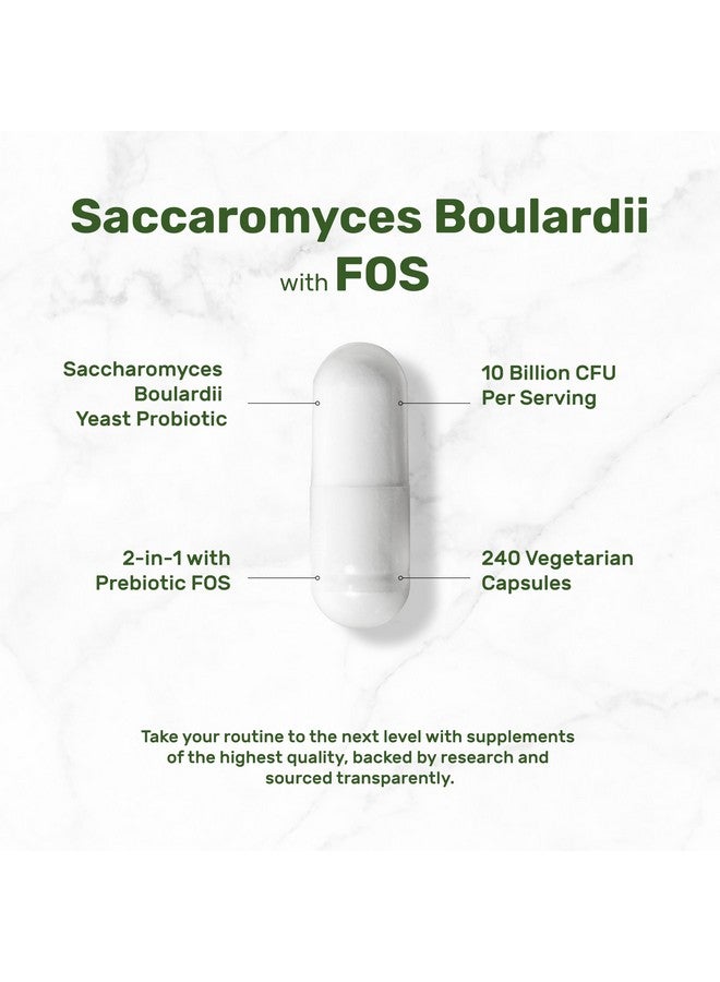 DEAL SUPPLEMENT ساكروميسيس بولاردي + FOS، 10 مليار CFU، 240 كبسولة نباتية - بروبيوتيك وبريبايوتيك للنساء والرجال - مكمل لصحة الأمعاء والهضم - غير معدّل وراثيًا - Image 3