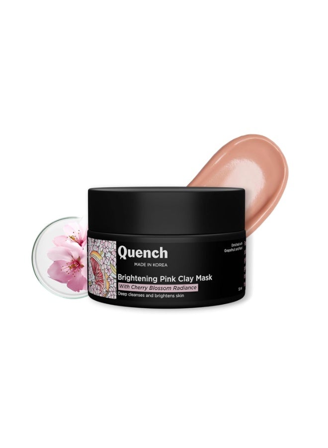 كوينش قناع الطين الوردي المفتّح من QUENCH BOTANICS | قناع طيني كوري بخلاصة زهر الكرز وطين الكاولين | صُنع في كوريا (50 مل) - Image 1